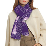 Purple Virgo Zodiac Pattern Print Scarf