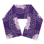 Purple Virgo Zodiac Pattern Print Scarf