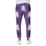 Purple Virgo Zodiac Pattern Print Scuba Joggers
