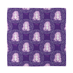 Purple Virgo Zodiac Pattern Print Silk Bandana