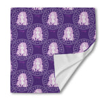 Purple Virgo Zodiac Pattern Print Silk Bandana