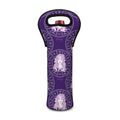 Purple Virgo Zodiac Pattern Print Single Neoprene Wine Tote