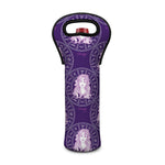 Purple Virgo Zodiac Pattern Print Single Neoprene Wine Tote