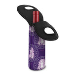 Purple Virgo Zodiac Pattern Print Single Neoprene Wine Tote