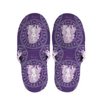 Purple Virgo Zodiac Pattern Print Slippers
