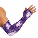 Purple Virgo Zodiac Pattern Print Sun Protection Arm Sleeves