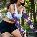 Purple Virgo Zodiac Pattern Print Sun Protection Arm Sleeves