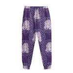 Purple Virgo Zodiac Pattern Print Sweatpants