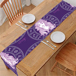 Purple Virgo Zodiac Pattern Print Table Runner