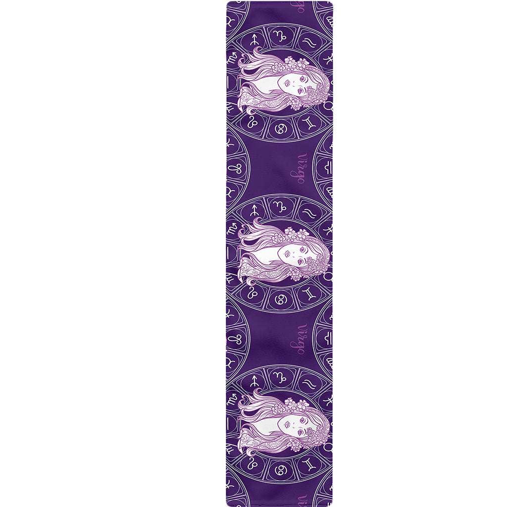 Purple Virgo Zodiac Pattern Print Table Runner