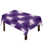 Purple Virgo Zodiac Pattern Print Tablecloth