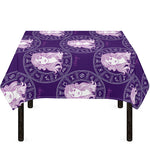 Purple Virgo Zodiac Pattern Print Tablecloth