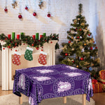 Purple Virgo Zodiac Pattern Print Tablecloth