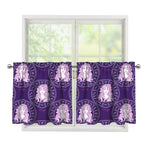 Purple Virgo Zodiac Pattern Print Tier Curtains