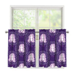 Purple Virgo Zodiac Pattern Print Tier Curtains