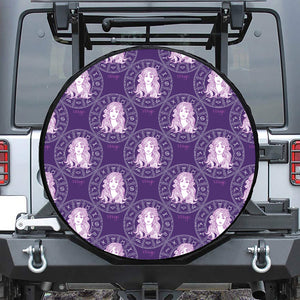 Purple Virgo Zodiac Pattern Print Tire Cover