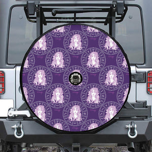 Purple Virgo Zodiac Pattern Print Tire Cover With Camera Hole