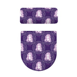 Purple Virgo Zodiac Pattern Print Toilet Lid And Tank Cover Set