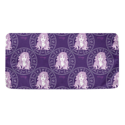 Purple Virgo Zodiac Pattern Print Towel
