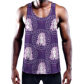 Purple Virgo Zodiac Pattern Print Men's Workout Tank Top