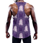 Purple Virgo Zodiac Pattern Print Training Tank Top