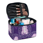 Purple Virgo Zodiac Pattern Print Travel Makeup Bag
