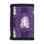Purple Virgo Zodiac Pattern Print Trifold Wallet