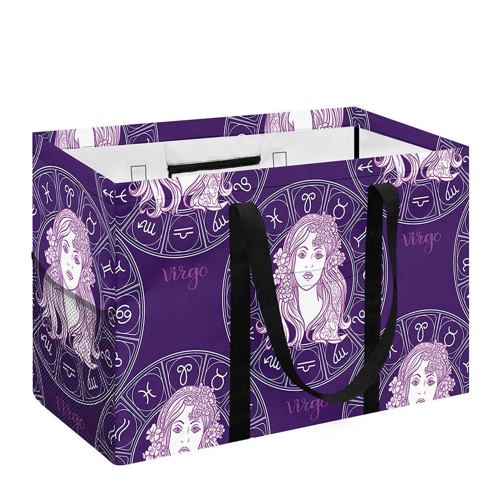 Purple Virgo Zodiac Pattern Print Utility Tote Bag