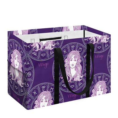 Purple Virgo Zodiac Pattern Print Utility Tote Bag