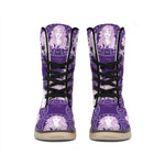 Purple Virgo Zodiac Pattern Print Winter Boots