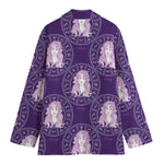 Purple Virgo Zodiac Pattern Print Women's Blazer