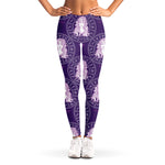 Purple Virgo Zodiac Pattern Print Women's Leggings