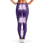 Purple Virgo Zodiac Pattern Print Women's Leggings