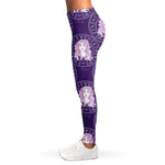 Purple Virgo Zodiac Pattern Print Women's Leggings
