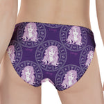 Purple Virgo Zodiac Pattern Print Women's Panties