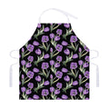 Purple Watercolor Tulip Pattern Print Adjustable Apron