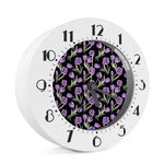 Purple Watercolor Tulip Pattern Print Alarm Clock