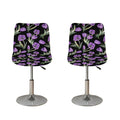 Purple Watercolor Tulip Pattern Print Bar Stool Covers