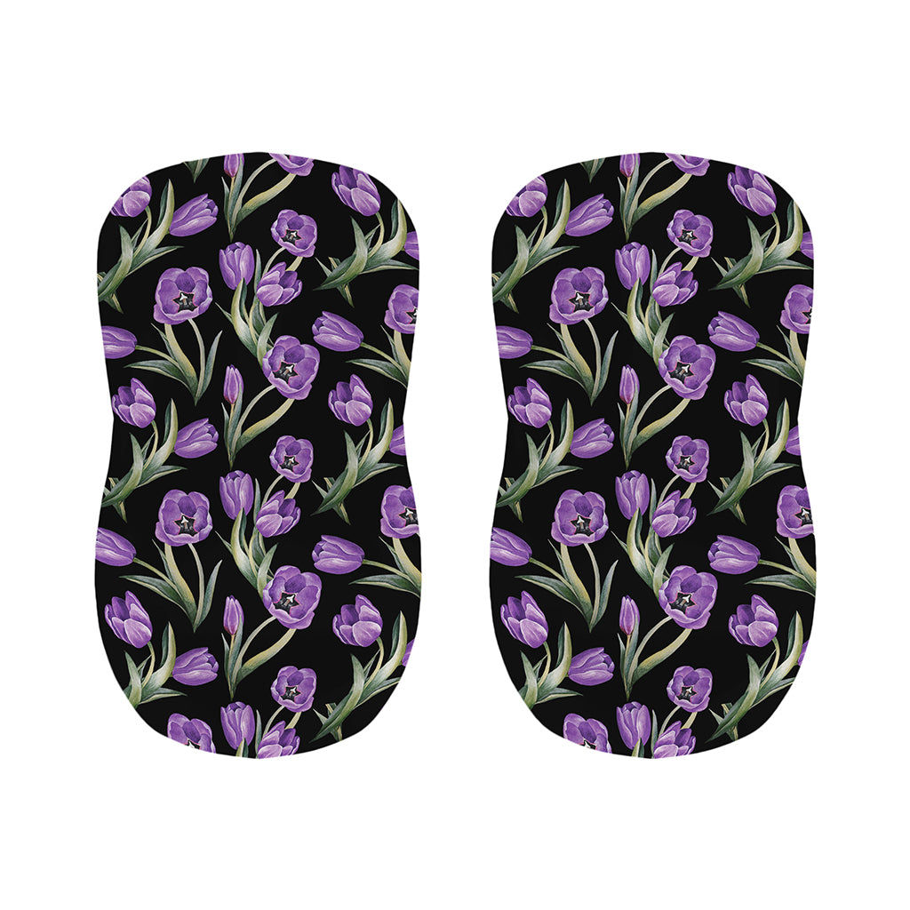 Purple Watercolor Tulip Pattern Print Bar Stool Covers
