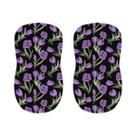 Purple Watercolor Tulip Pattern Print Bar Stool Covers