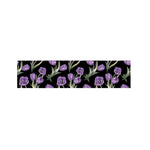 Purple Watercolor Tulip Pattern Print Bed Runner