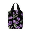 Purple Watercolor Tulip Pattern Print Bible Tote Bag