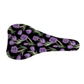 Purple Watercolor Tulip Pattern Print Bicycle Seat Cover