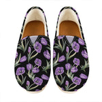 Purple Watercolor Tulip Pattern Print Casual Shoes