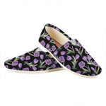 Purple Watercolor Tulip Pattern Print Casual Shoes