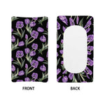 Purple Watercolor Tulip Pattern Print Changing Pad Cover