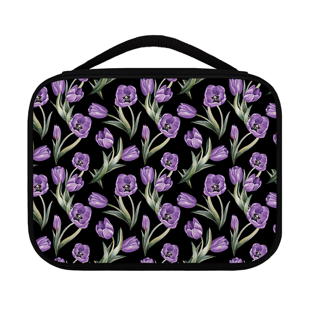 Purple Watercolor Tulip Pattern Print Classic Bible Case