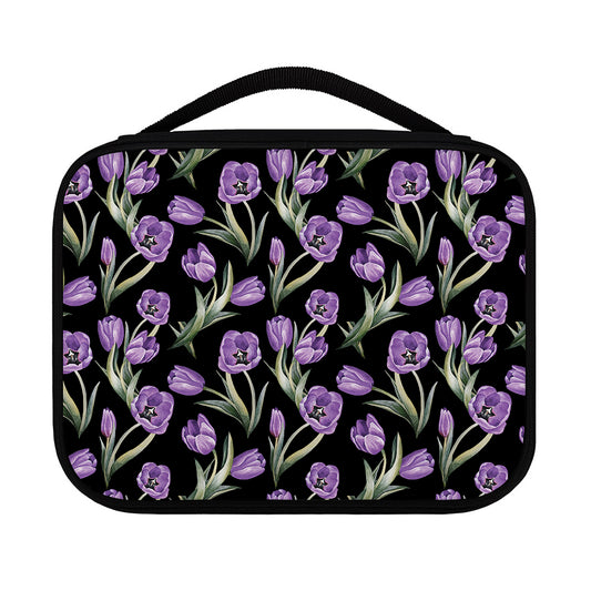 Purple Watercolor Tulip Pattern Print Classic Bible Case