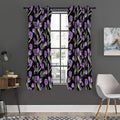 Purple Watercolor Tulip Pattern Print Grommet Curtain Panels