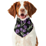 Purple Watercolor Tulip Pattern Print Dog Bandana